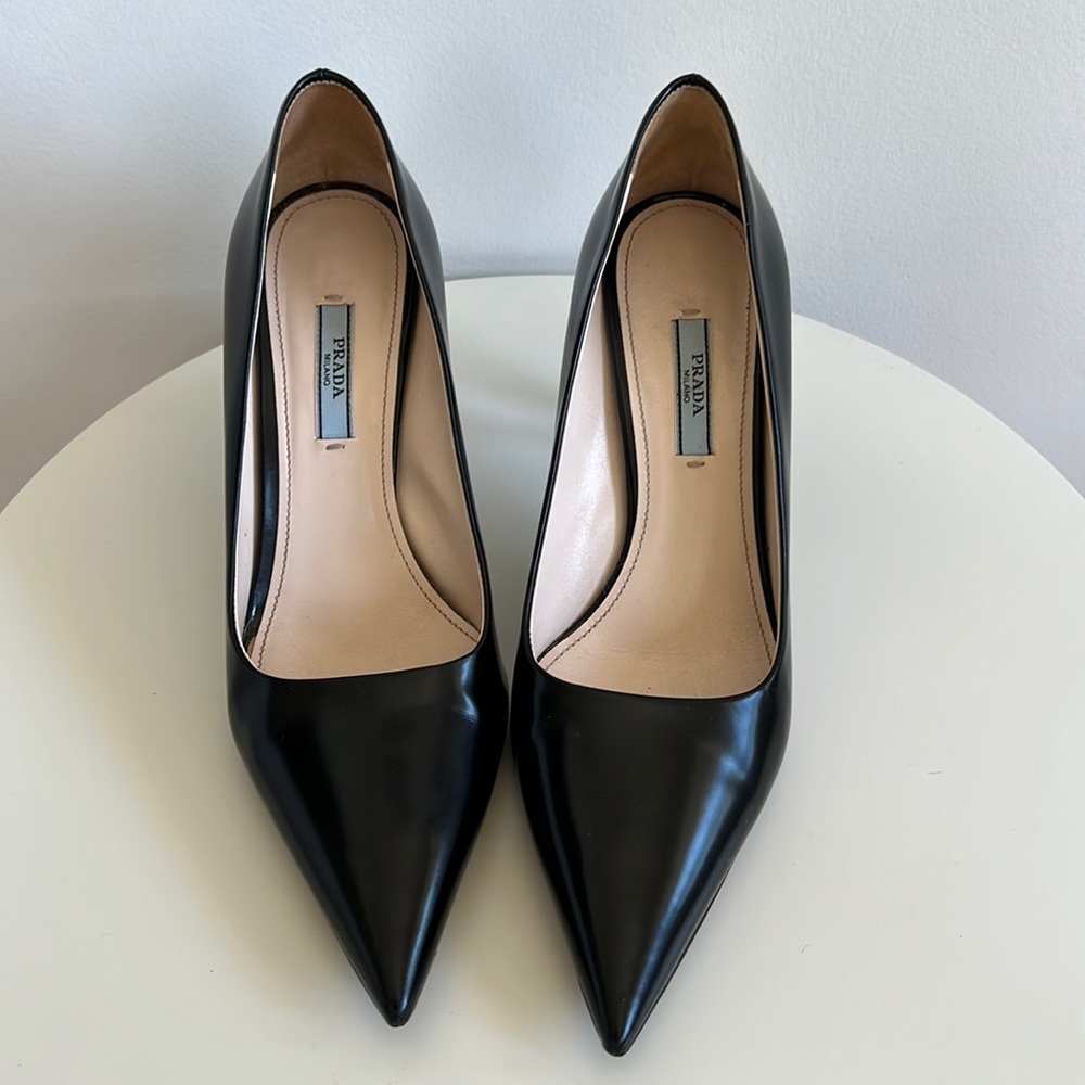 Prada brushed leather pumps